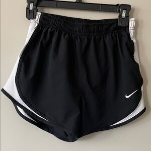 Nike Women's Black and White Athletic Shorts